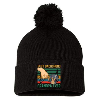 Best Dachshund Grandpa Ever Pom Pom 12in Knit Beanie