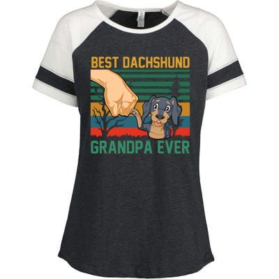 Best Dachshund Grandpa Ever Enza Ladies Jersey Colorblock Tee