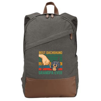 Best Dachshund Grandpa Ever Cotton Canvas Backpack