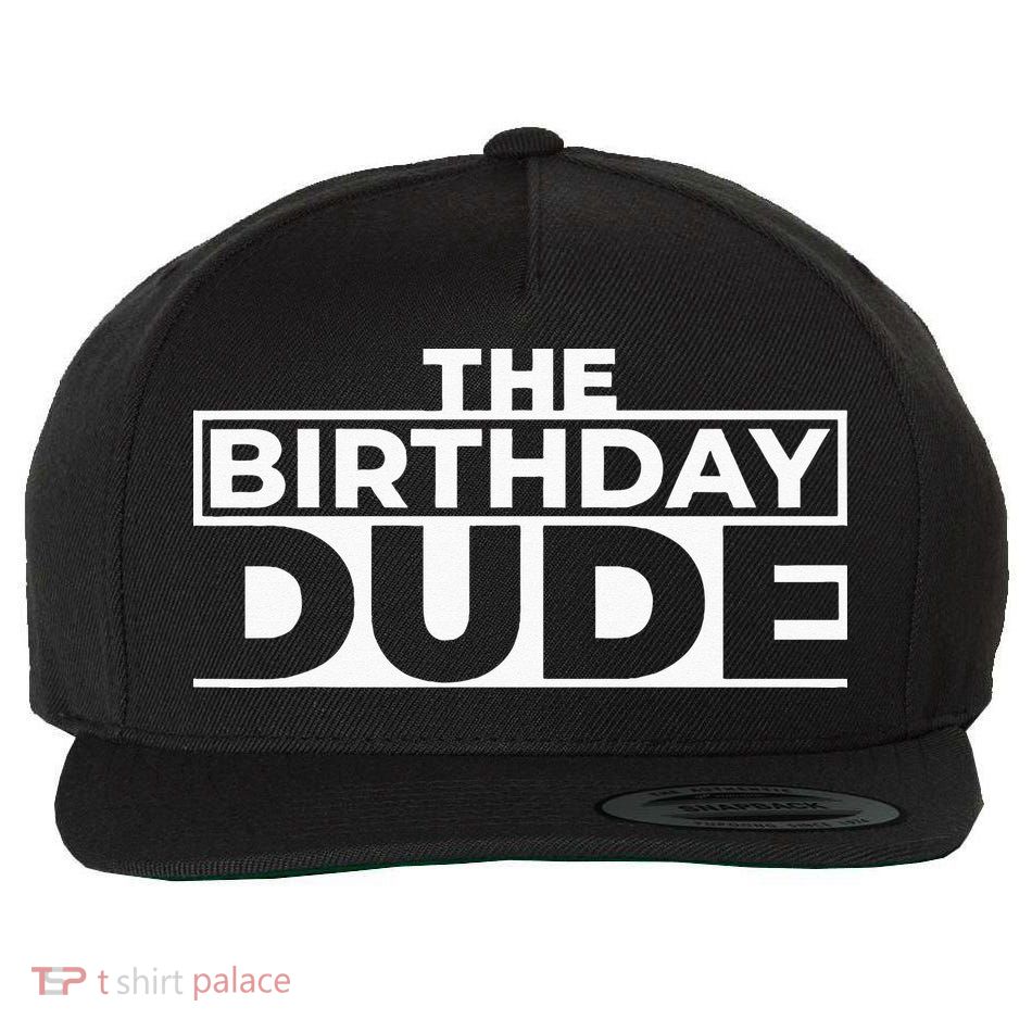 Birthday Dude Graphic Novelty Wool Snapback Cap