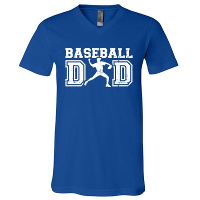 Baseball Dad Gift For Father's Day Gift V-Neck T-Shirt