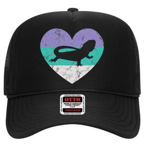 Bearded Dragon Gift High Crown Mesh Back Trucker Hat