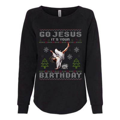 Break Dance Go Jesus It's Your Birthday Merry Christmas   Womens California Wash Sweatshirt