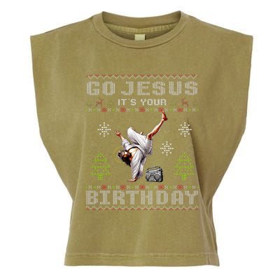 Break Dance Go Jesus It's Your Birthday Merry Christmas   Garment-Dyed Women's Muscle Tee