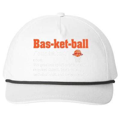 Basketball Definition Gift For Coach Ballers Hoopers Snapback Five-Panel Rope Hat