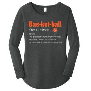 Basketball Definition Gift For Coach Ballers Hoopers Women's Perfect Tri Tunic Long Sleeve Shirt