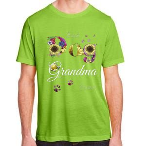 Best Dog Grandma Ever Sunflower Floral Dog Lover Mothers Day Adult ChromaSoft Performance T-Shirt