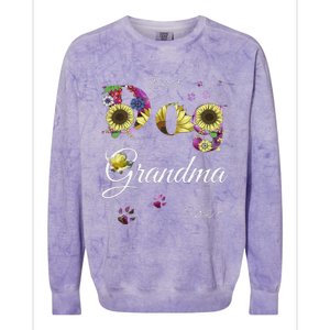 Best Dog Grandma Ever Sunflower Floral Dog Lover Mothers Day Colorblast Crewneck Sweatshirt