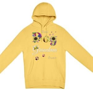 Best Dog Grandma Ever Sunflower Floral Dog Lover Mothers Day Premium Pullover Hoodie