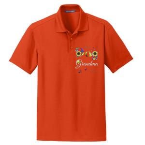 Best Dog Grandma Ever Sunflower Floral Dog Lover Mothers Day Dry Zone Grid Polo