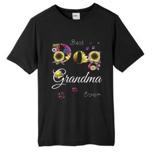 Best Dog Grandma Ever Sunflower Floral Dog Lover Mothers Day Tall Fusion ChromaSoft Performance T-Shirt