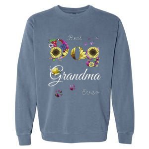 Best Dog Grandma Ever Sunflower Floral Dog Lover Mothers Day Garment-Dyed Sweatshirt