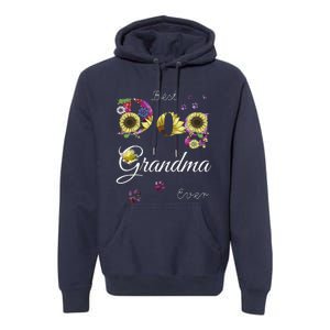 Best Dog Grandma Ever Sunflower Floral Dog Lover Mothers Day Premium Hoodie