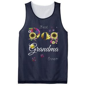 Best Dog Grandma Ever Sunflower Floral Dog Lover Mothers Day Mesh Reversible Basketball Jersey Tank