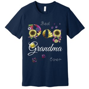 Best Dog Grandma Ever Sunflower Floral Dog Lover Mothers Day Premium T-Shirt