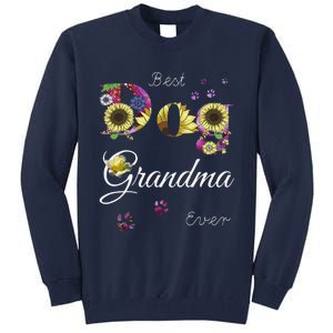 Best Dog Grandma Ever Sunflower Floral Dog Lover Mothers Day Tall Sweatshirt