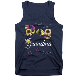 Best Dog Grandma Ever Sunflower Floral Dog Lover Mothers Day Tank Top