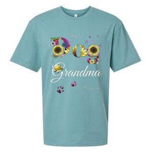 Best Dog Grandma Ever Sunflower Floral Dog Lover Mothers Day Sueded Cloud Jersey T-Shirt