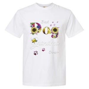 Best Dog Grandma Ever Sunflower Floral Dog Lover Mothers Day Garment-Dyed Heavyweight T-Shirt