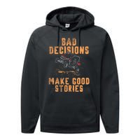 Bad Decisions Good Stories Four Wheeler Quad Offroading Sxs Performance Fleece Hoodie