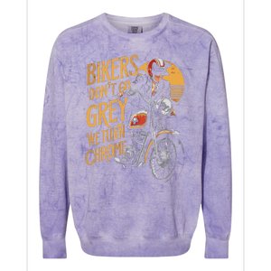 Bikers DonT Go Grey We Turn Chrome Motorcycle Bike Lover Colorblast Crewneck Sweatshirt