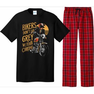 Bikers DonT Go Grey We Turn Chrome Motorcycle Bike Lover Pajama Set