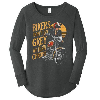 Bikers DonT Go Grey We Turn Chrome Motorcycle Bike Lover Women's Perfect Tri Tunic Long Sleeve Shirt