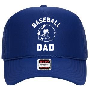 Baseball Dad Gift High Crown Mesh Back Trucker Hat