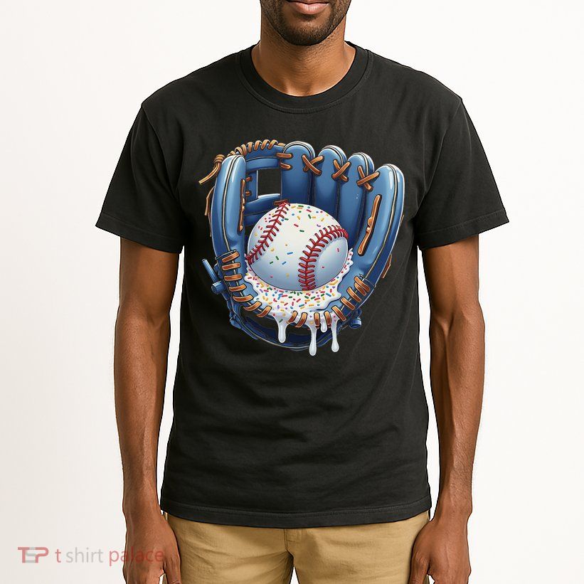 Baseball Drip Glove Ice Cream Drip Sports Tall T-Shirt