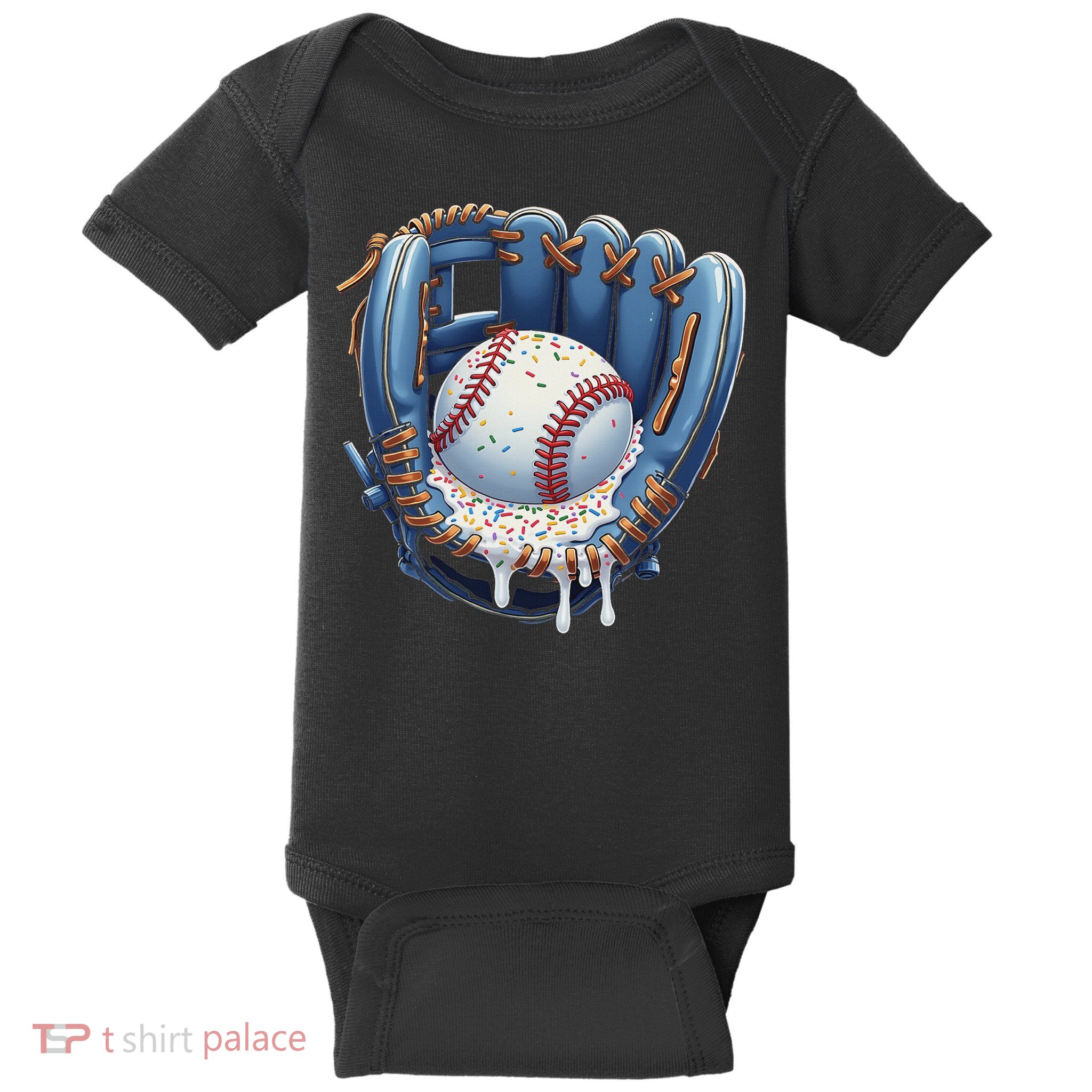 Baseball Drip Glove Ice Cream Drip Sports Baby Bodysuit