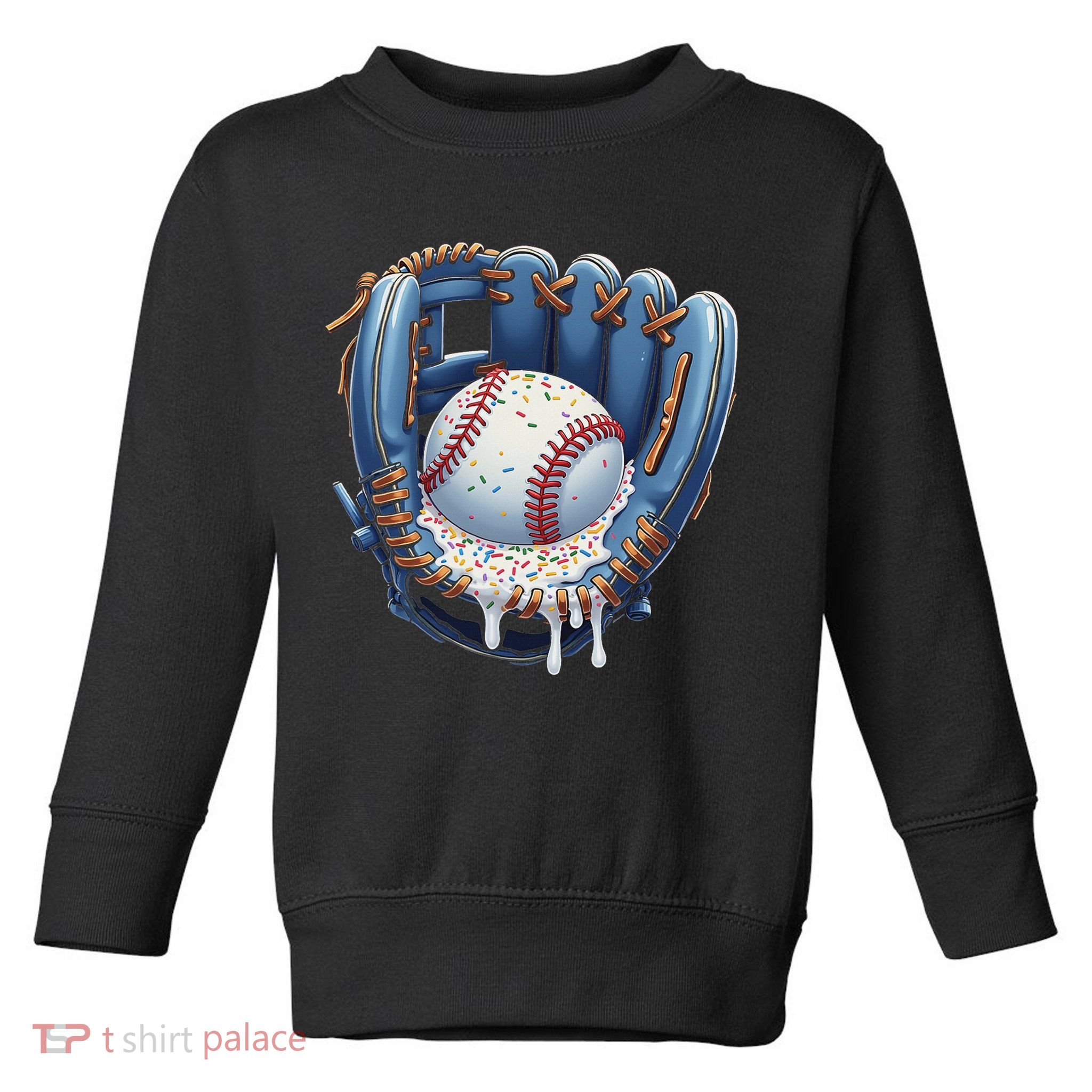Baseball Drip Glove Ice Cream Drip Sports Toddler Sweatshirt