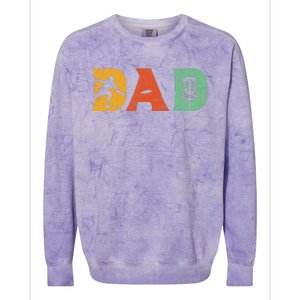 Best Disc Golf Dad Retro Fathers Day For Dad Sports Colorblast Crewneck Sweatshirt