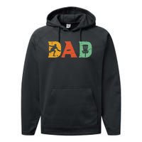 Best Disc Golf Dad Retro Fathers Day For Dad Sports Performance Fleece Hoodie