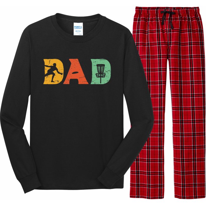 Best Disc Golf Dad Retro Fathers Day For Dad Sports Long Sleeve Pajama Set