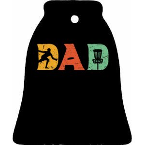 Best Disc Golf Dad Retro Fathers Day For Dad Sports Ceramic Bell Ornament