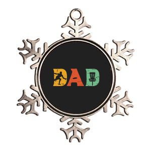 Best Disc Golf Dad Retro Fathers Day For Dad Sports Metallic Star Ornament