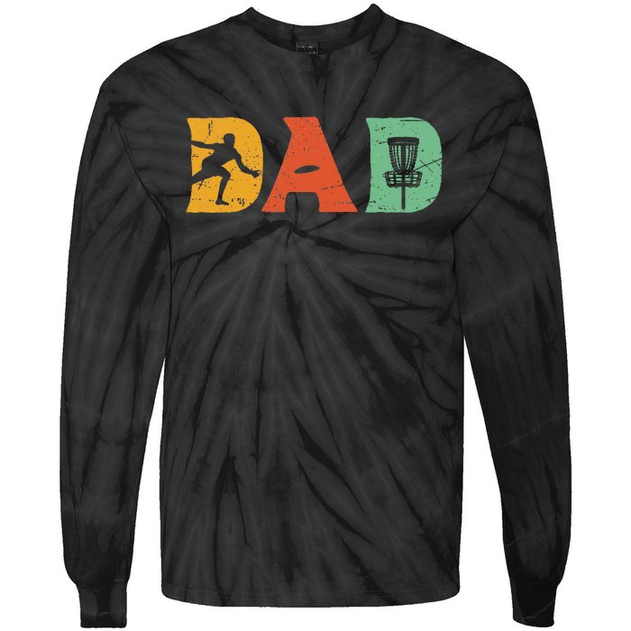 Best Disc Golf Dad Retro Fathers Day For Dad Sports Tie-Dye Long Sleeve Shirt