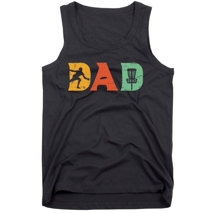 Best Disc Golf Dad Retro Fathers Day For Dad Sports Tank Top