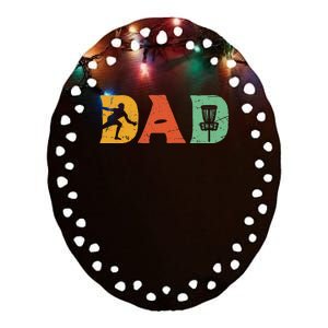 Best Disc Golf Dad Retro Fathers Day For Dad Sports Ceramic Oval Ornament