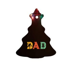 Best Disc Golf Dad Retro Fathers Day For Dad Sports Ceramic Tree Ornament