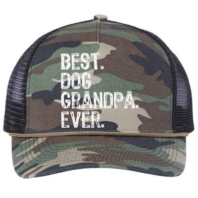 Best Dog Grandpa Ever Funny Cool Retro Rope Trucker Hat Cap