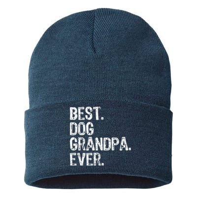 Best Dog Grandpa Ever Funny Cool Sustainable Knit Beanie