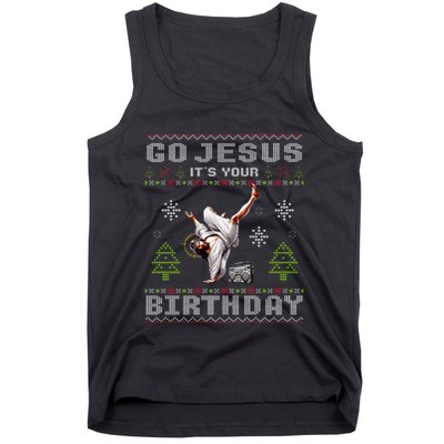 Break Dance Go Jesus It's Your Birthday Merry Christmas Day  Tank Top