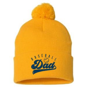 Baseball Dad Gifts Daddy Father's Day Pom Pom 12in Knit Beanie