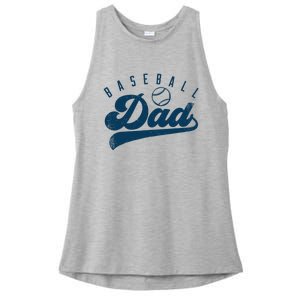 Baseball Dad Gifts Daddy Father's Day Ladies PosiCharge Tri-Blend Wicking Tank