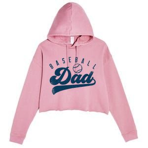 Baseball Dad Gifts Daddy Father's Day Crop Fleece Hoodie