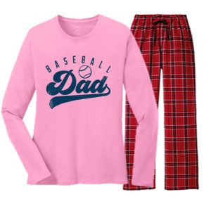 Baseball Dad Gifts Daddy Father's Day Women's Long Sleeve Flannel Pajama Set 