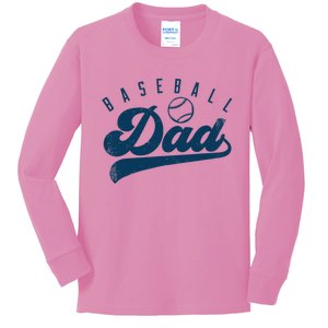 Baseball Dad Gifts Daddy Father's Day Kids Long Sleeve Shirt