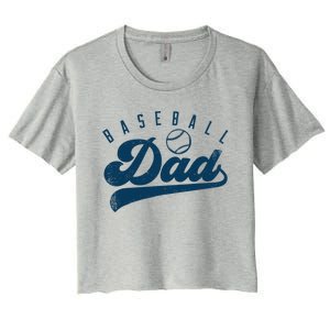 Baseball Dad Gifts Daddy Father's Day Women's Crop Top Tee