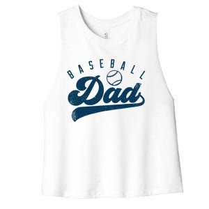 Baseball Dad Gifts Daddy Father's Day Women's Racerback Cropped Tank